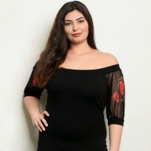 BLACK OFF SHOULDER DRESS SIZE 18